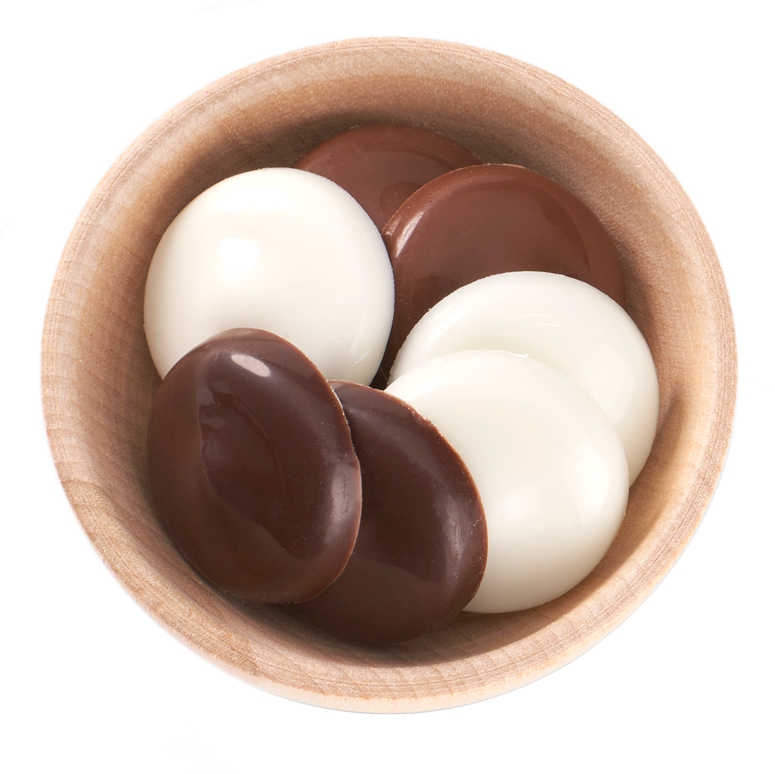 chocolate coating wafers in a cup