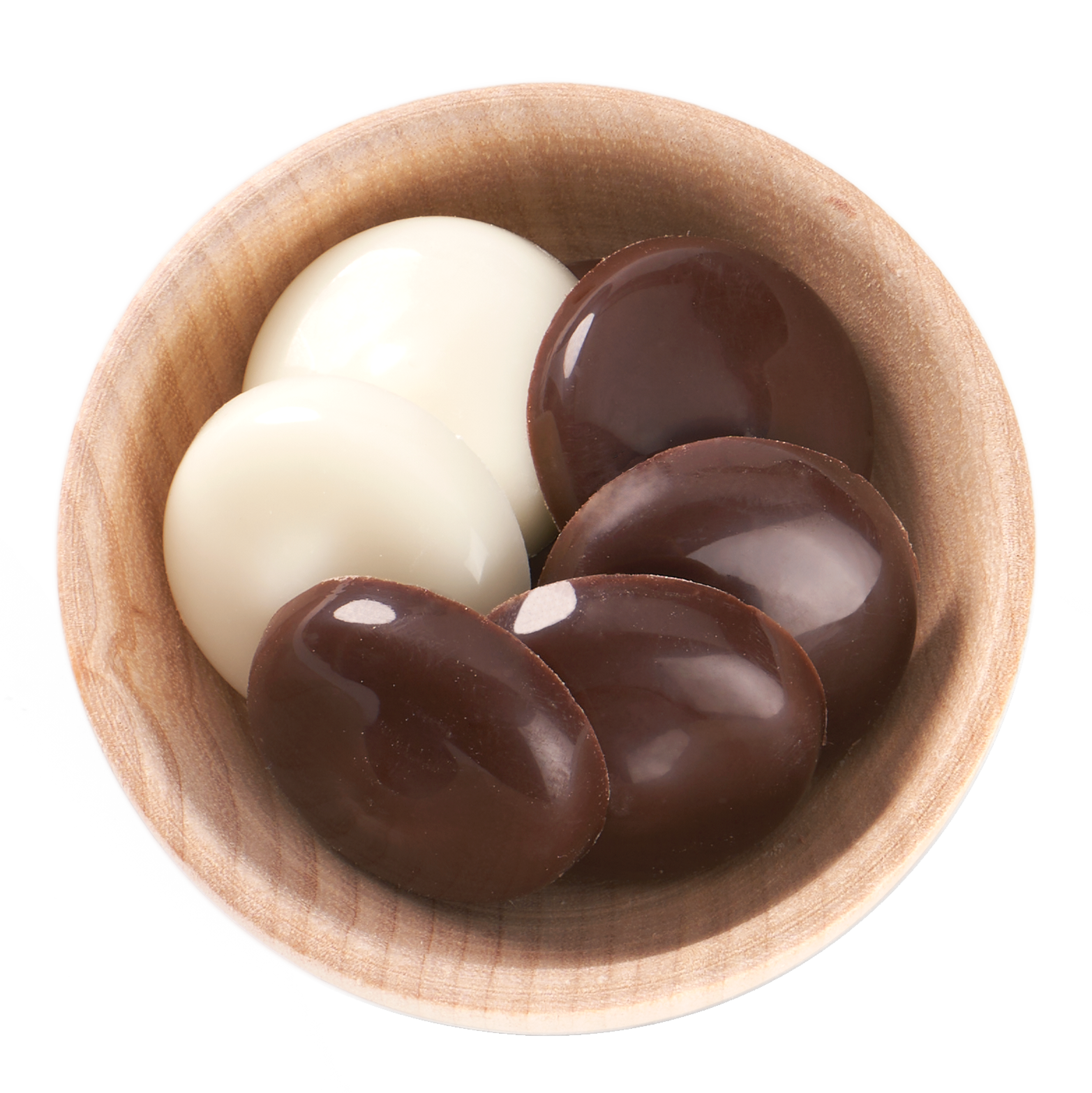 chocolate coating wafers in a cup